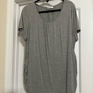 Breastfeeding Stretchy Gray Short Sleeve Top